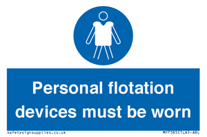 Personal flotation devices must be worn